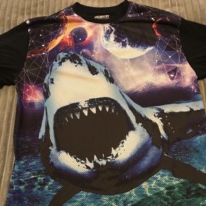 Shark And Galaxy Breathable T Shirt